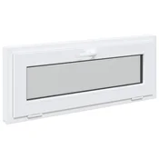 Vidaxl Okno za klet RISOR 110 x 40 cm PVC in steklo Bela