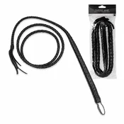 The Twisted Whip - dolg pleten črn BDSM bič z zanko