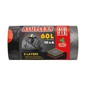 Prevoz vreč za smeti. LDPE 60L / 10 kos (64x69cm) sivo-črna 33 mic