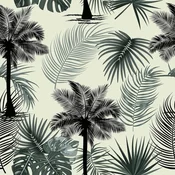 Nikcorp Samolepilna folija za pohištvo in stene, motiv palme, zelena vinilna dekorativna tapeta, vodoodporna, 44,5 x 300 cm