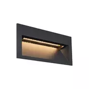 Moderna vgradna stenska svetilka črna 16cm z LED IP65 - Mert