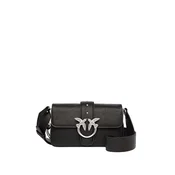 PINKO Torba za čez ramo Pinko Sac Rabat Love One Slouchy Zip Mini Vite Noir črna