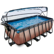 Montažni bazen EXIT Wood s kupolom i pješcanim filterom 400x200x122 cm