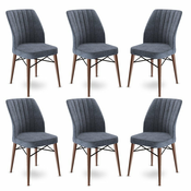 HANAH HOME Set 6 stolica Flex Fume Brown