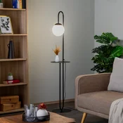 EMIBIG LIGHTING Stojna svetilka Bari, črna, kovina, steklo - Dnevna soba/jedilnica - črna, bela