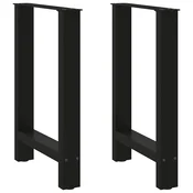 Vidaxl Noge za jedilno mizo črne barve 2 kosa 60 x (72-73) cm jeklo
