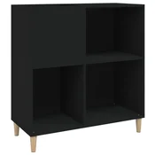 shumee Omarica za gramofonske plošče črna 84,5x38x89 cm inženirski les