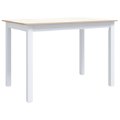 MAISON CHIC Jedilna miza - Kuhinjska miza - Jedilni stol bela in rjava 114x71x75 cm trden les kavčukovca, (21715291)