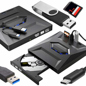 5v1 prenosni zunanji pogon CD in DVD 2MB zapisovalnik USB 3.0 čitalec SD TF
