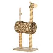 Homestar Mačje drevo 101 cm z motivom žirafe z votlino, igralno žogico, jutenimi stebri za srednje mačke do 5 kg