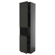 METOD Vis.orm.mikrotal2vrat/policama, Crnosiva/Nickebo boja antracita, mat, 60x60x240 cm