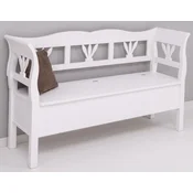 Casa Padrino country style bench white 163 x 48 x H. 92 cm - Solid wood bench with storage space - Solid wood furniture - Country style furniture - Country style furnishings