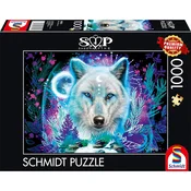 Schmidt - Puzzle Sheena Pike: Neonski arktični volk - 1 000 kosov