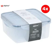 Alpina komplet posod za shranjevanje živil in hrane, 4x posoda, 2300/1380/920/460 ml