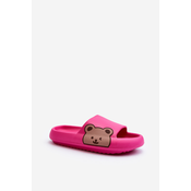 Womens lightweight foam slippers with a Fuchsia Parisso bear motif