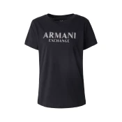 Armani Exchange za ženske. XW000387AF10354UC001 Majica s kratkimi rokavi črna (XL), Črna, Priložnostno, Bombaž, Kratek r