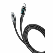 CellularLine USB kabel USB-C-USB-C 5A Display, 2m, (20731374)