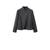 MANGO Blazer LEITA nočno modra/temno siva/temno rdeča