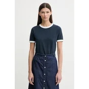 Bombažna kratka majica A.P.C. T-SHIRT CROP MANCHE COURTE CONTRASTÉ