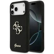 Ovitek Guess Silicone Big 4G Script za iPhone 17 Pro Max - black