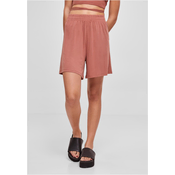 Womens modal terracotta shorts