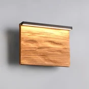 Trio Lighting LED stenska svetilka Kalea, širina 20 cm, barva lesa, les - Dnevna soba/jedilnica - lesna barva, črna
