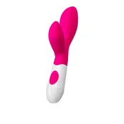 Gardj Europe A-TOYS, vibrator Lilu s stimulatorjem za klitoris, silikon, roza, 20 cm, 10 hitrosti, 2xAAA