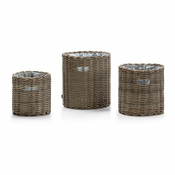 Komplet sivih vrtnih cvetličnih lončkov Bonami Essentials Natural