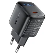 Stenski 45W polnilec Acefast A135 GaN, LED prikazovalnik - black