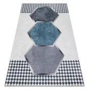 eoshop ANDRE preproga za pranje 1863 diamantov, geometrijska protizdrsna - bela/črna ( - Velikost: 160x220 cm)