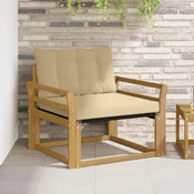 Set vanjskih sofa Cvrsto drvo akacije i Textilene Bijela