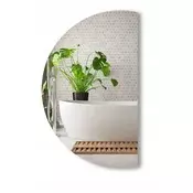 shumee KLASIČNO POLKROŽNO OGLEDALO BREZ OKVIRJA S POSEŽENIMI STRANICAMI, PREMER 40 CM