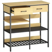 Homestar Omara 2 predala 3 odprte police 90x40x91 cm naravno leseno