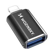 WOZINSKY Adapter za iPhone Lightning na USB-A OTG - črn