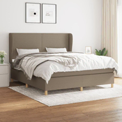 Greatstore Box spring postelja z vzmetnico taupe 180x200 cm blago