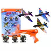 slomart Pištola izstreljevalka letal LEAN TOYS, 3 letala, 3 tarče
