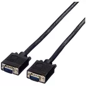 VALUE Value VGA priključni kabel VGA 15-polni vtič 3.00 m črna 11.99.5253 dvojno oklopljen\, lahko se privije VGA kabel, (20415573)