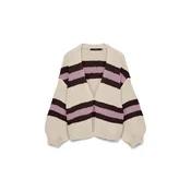 VERO MODA Pletena jopa VMMaybe bež/čokolada/mauve