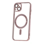 Onasi Magshiny ovitek za Samsung Galaxy S24 FE Magsafe - prozoren z roza obrobo