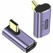 PremiumCord Adapter USB-C na USB-C, USB 4.0, ukrivljen za 90°