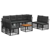 Set vanjskih sofa 9 pcs Crna i tamno siva Poliester