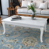 VIDAXL klubska mizica (120x70x42cm), (visoki sijaj), bela