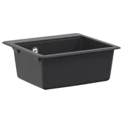 vidaXL Enojno pomivalno korito Granit 47 x 44 x 19 cm Grafitno siva