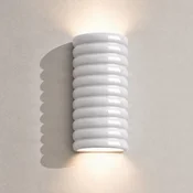 Lucande LED-stenna svetilka Riff, bela, keramika, višina 25 cm - Hodnik - Dizajn - belo, sijajno