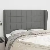 Vidaxl vidaXL Vzglavnik s krilci temno siv 147x23x118/128 cm blago