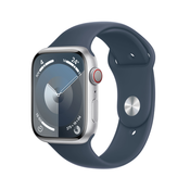 APPLE pametna ura Watch Series 9 Aluminium 45mm LTE, Silver (Sport Band, Storm Blue S/M)