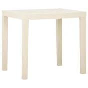 Vidaxl Vrtna miza bela 79x65x72 cm plastika