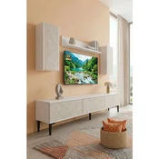 Hanah Home TV komoda Didema 180, bela / travertin