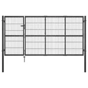 Vrtna vrata s stebrički jeklo 350x120 cm antracitna