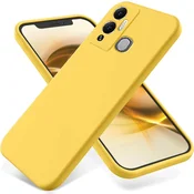 Silikonski ovitek Liquid s trakom za Infinix Hot 12 Play - rumena